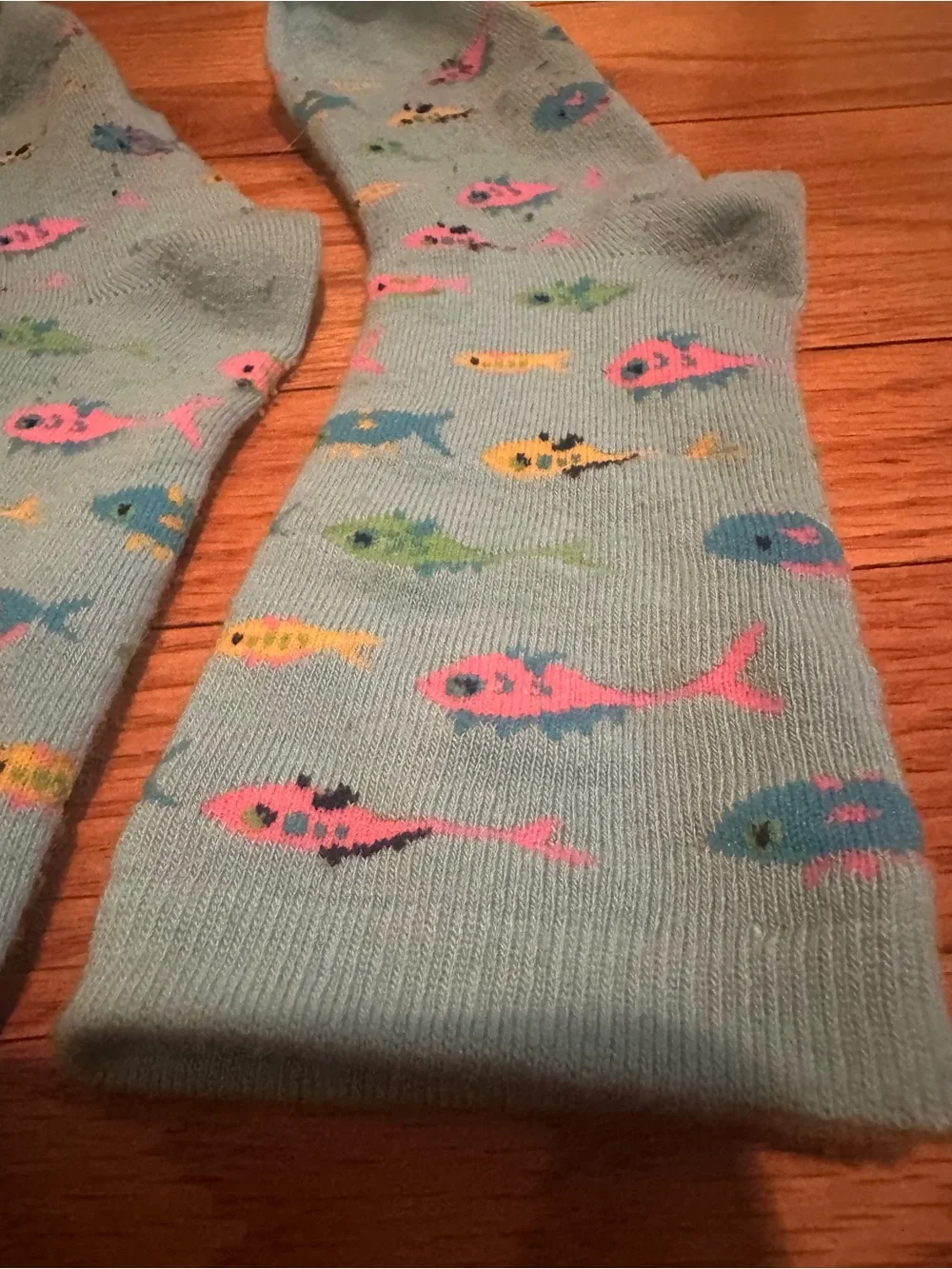 Light Blue Fish Pattern Aquarium Women’s Socks - Casual Pet-Themed Wear